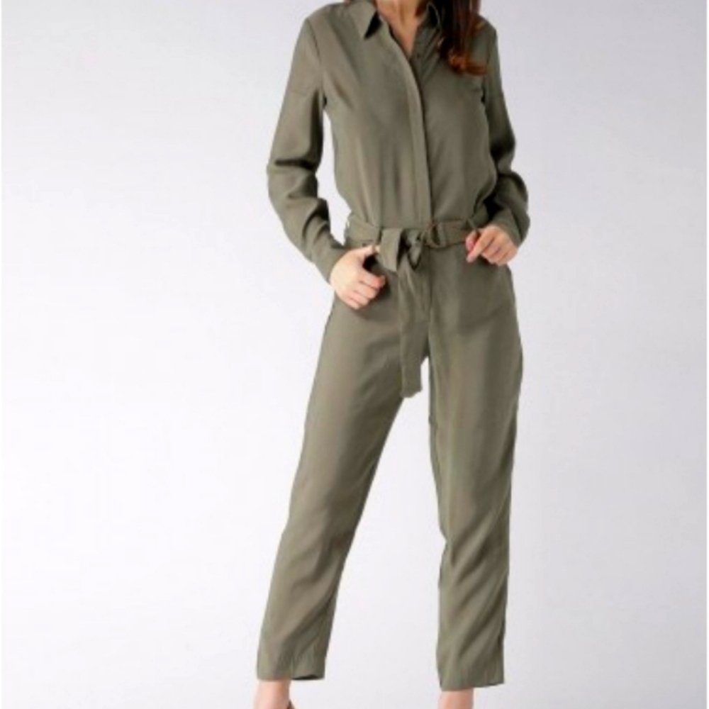Forever 21 Aviation Jumpsuit Olive Green
